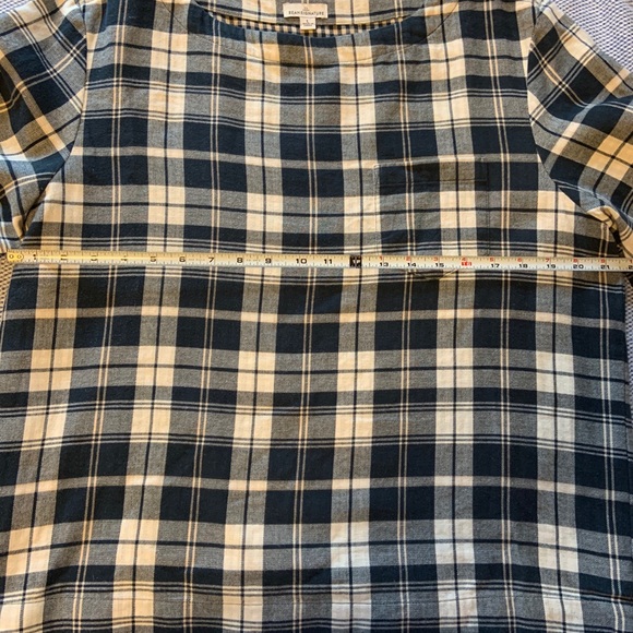 LL Bean Cozy Plaid Flannel Popover 100% cotton - Picture 6 of 10